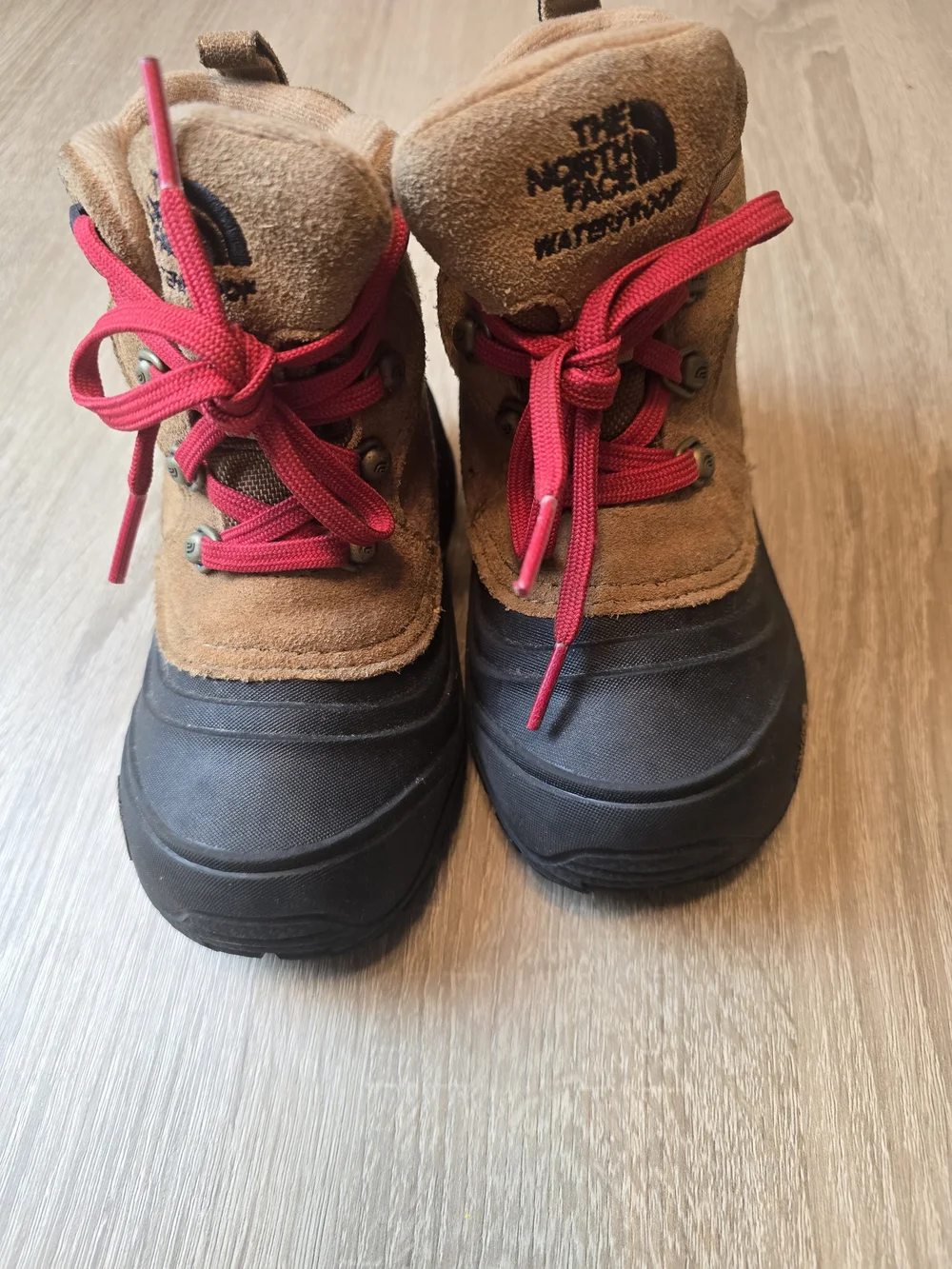 The North Face Kids Brown and Red Waterproof Snow Boots